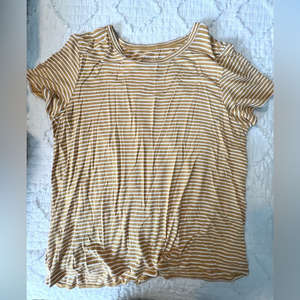 Large soft & sexy tshirt mustard stripe